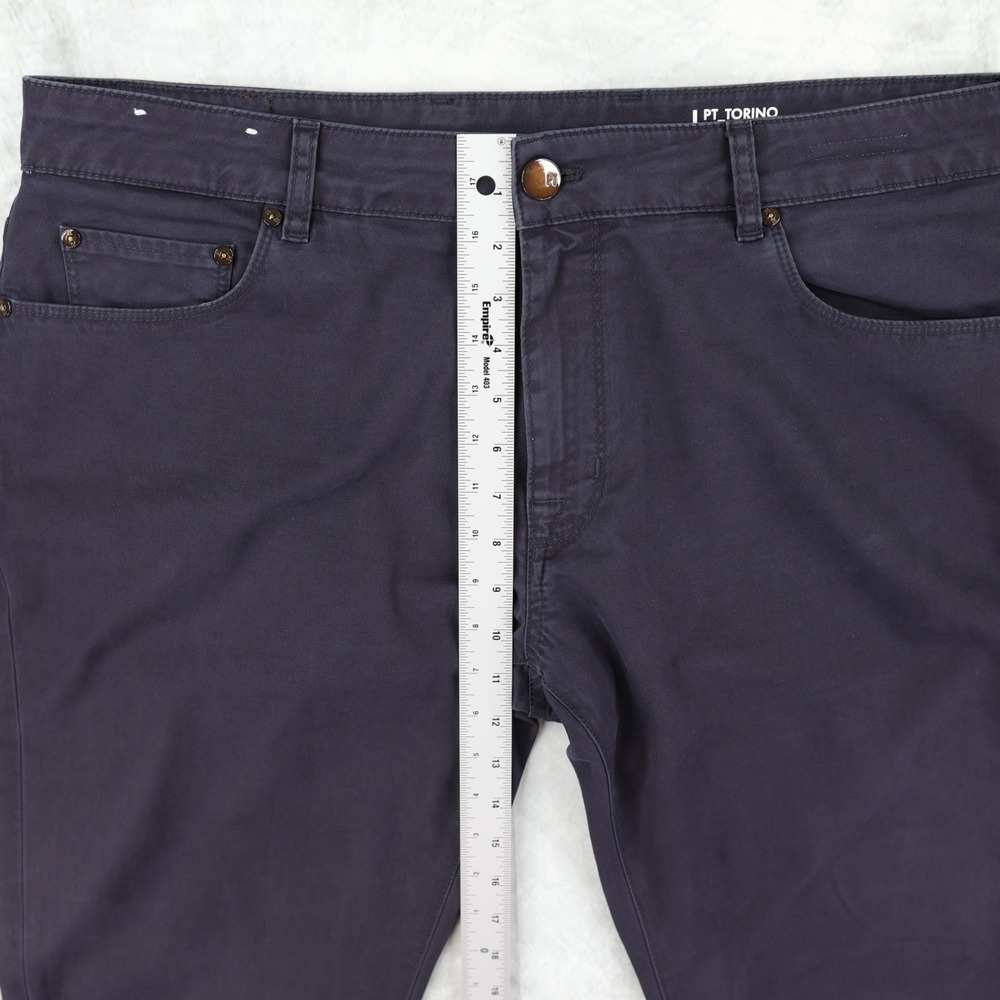 PT Torino Jazz Pants Men 37x36 Navy Blue Stretch Slim Fit 5 Pocket Luxury Italy - Picture 13 of 15